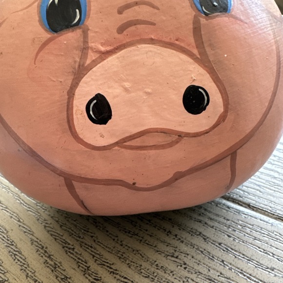 Hand Painted Folk Art Gourd‎ Americana Pig Farm House Country Kitchen 7 X  7" - Picture 3 of 8